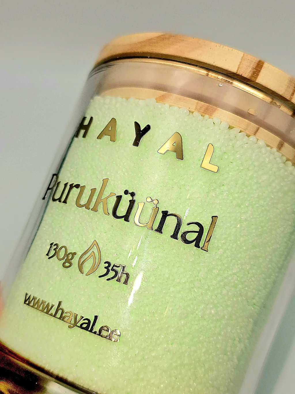 puruküünal Pistaatsia Roheline Värviline puruküünal klaasis