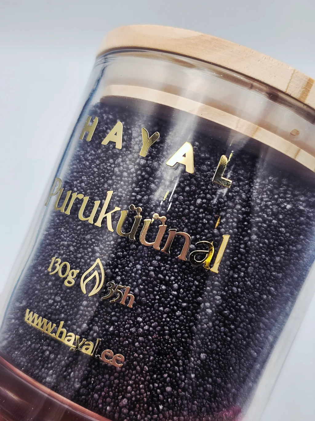 puruküünal klaasis musta värvi puruküünal klaasis 130g-35h