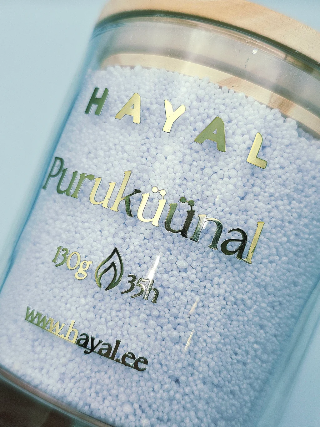 puruküünal klaasis 130g-35h puruküünal klaasis sireli lilla kingituseks