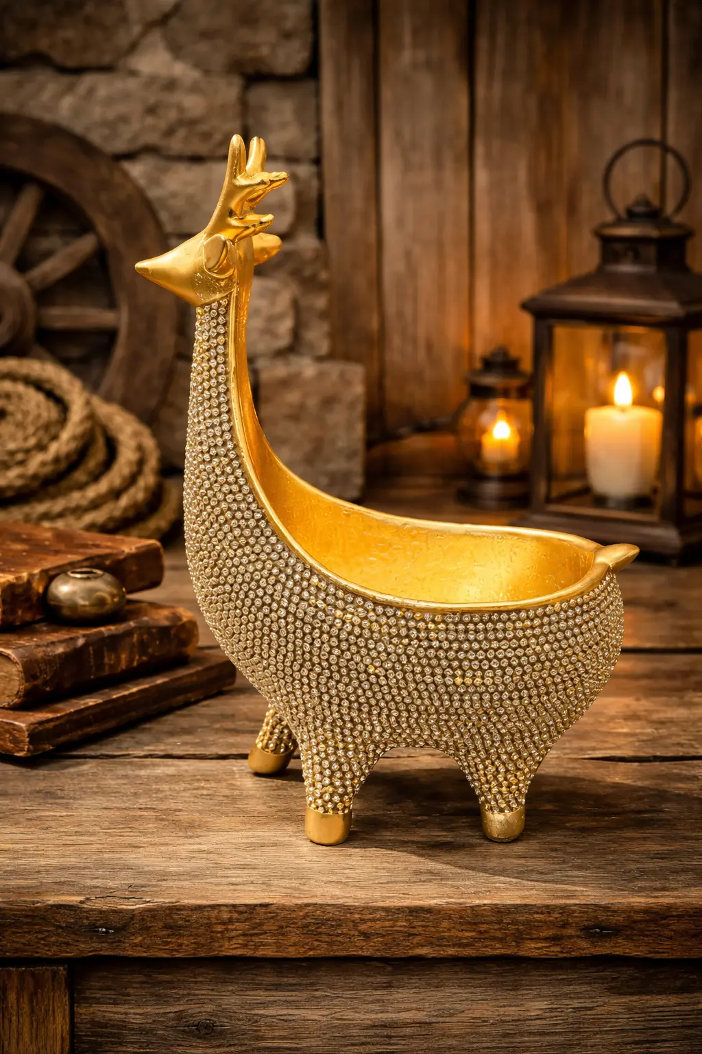 kuldne dekoratiivne kits Pulberküünlale mõeldud küünlavaas