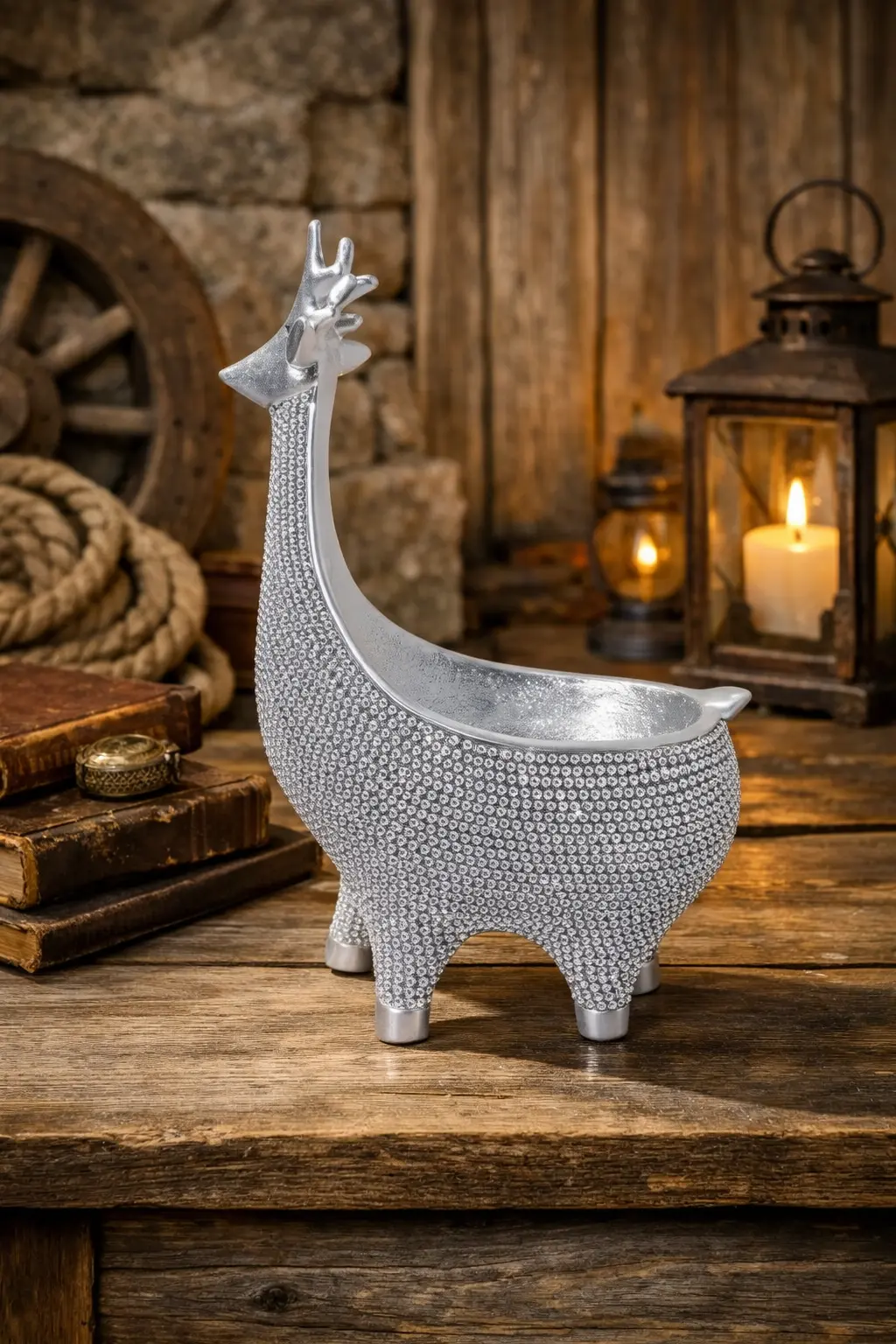 kits dekoratiivne hõbe hõbedane kits puruküünal anuma jaoks