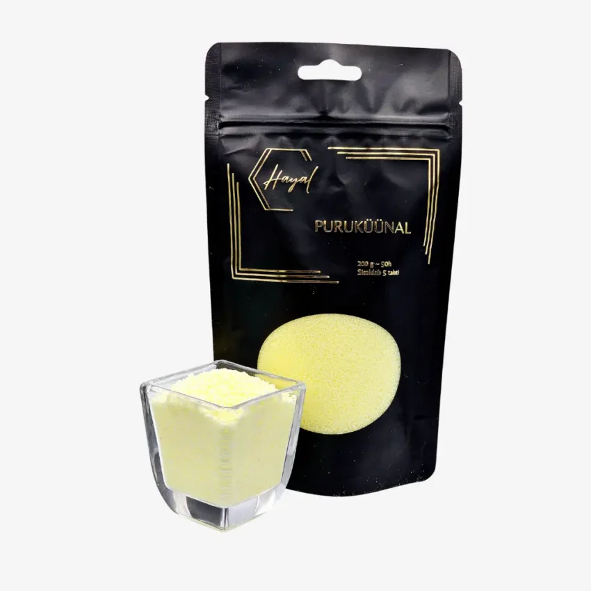 puruküünal täitepakk Kollane Värviline puruküünal täitepakendina.