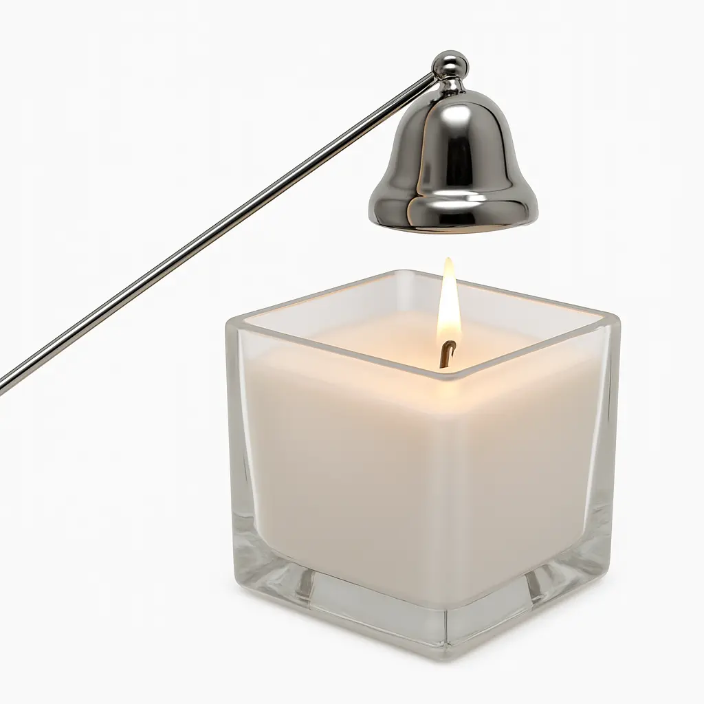 Küünlakustutaja koos küünlaha, hõbe värv küünal ja küünlakustutaja