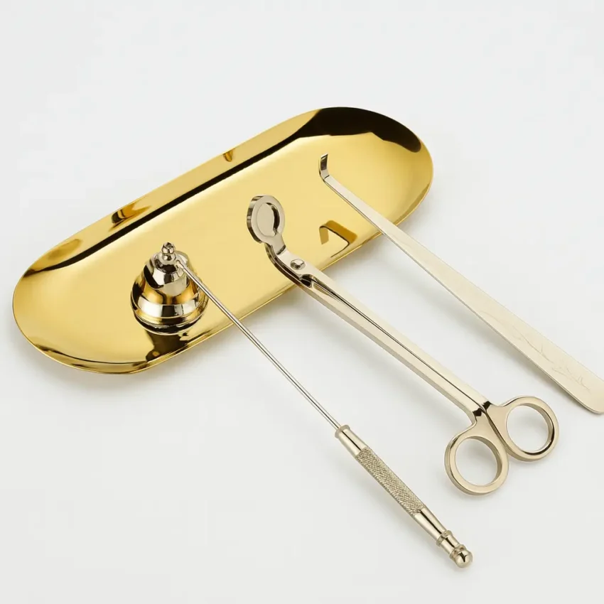 Küünlatarvikud kuldne Küünlatarvikute komplekt kulden värv