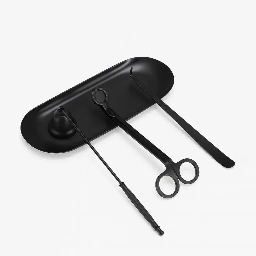 Küünlatarvikute komplekt Must küünlatarvikud küünlale