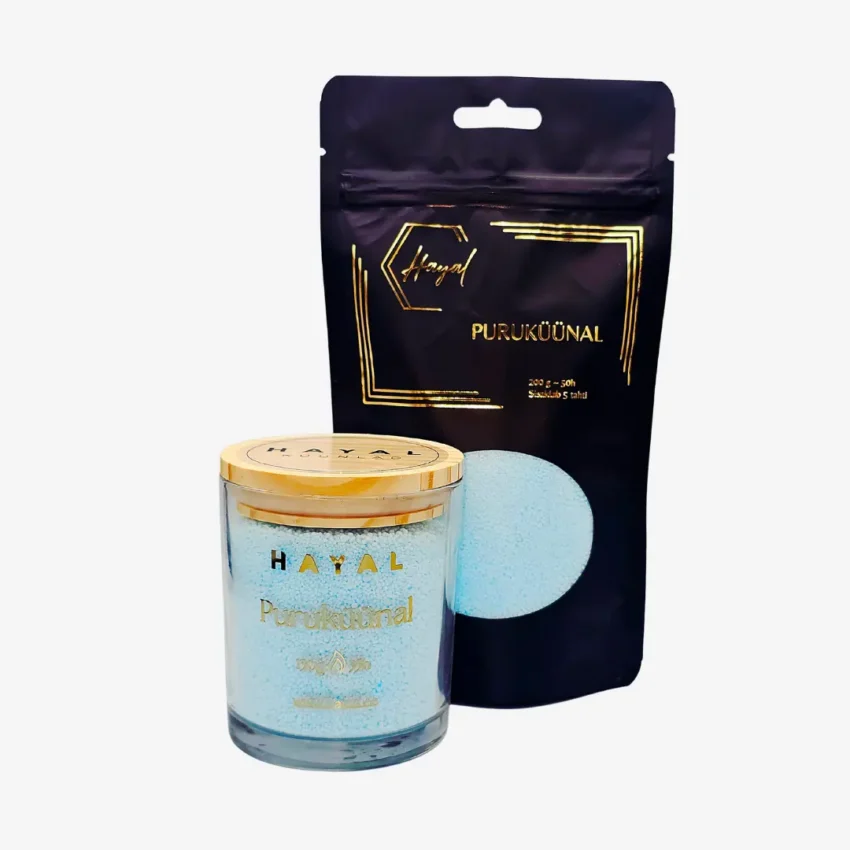 puruküünal klaasis + 200g täitepakk Beebi Sinine puruküünal klaasis + 200g täitepakk Beebi Sinine