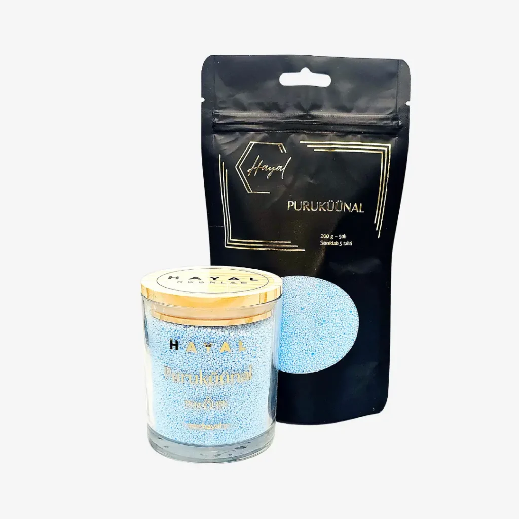 puruküünal klaasis + 200g täitepakk Sinine puruküünal klaasis + 200g täitepakk Sinine