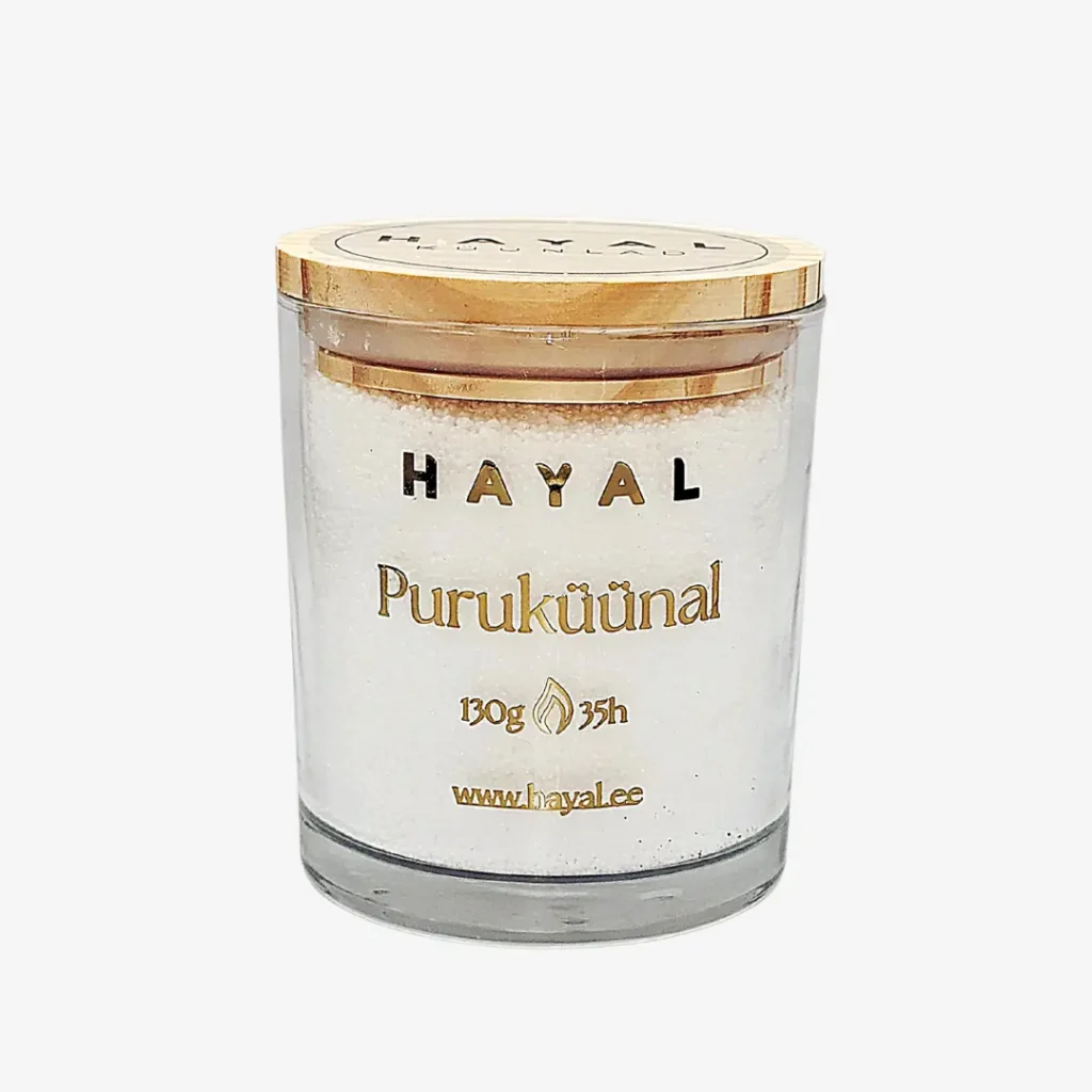 puruküünal klaasis valge puruküünal klaasis valge. Looduslik ja lõhnatu küünal