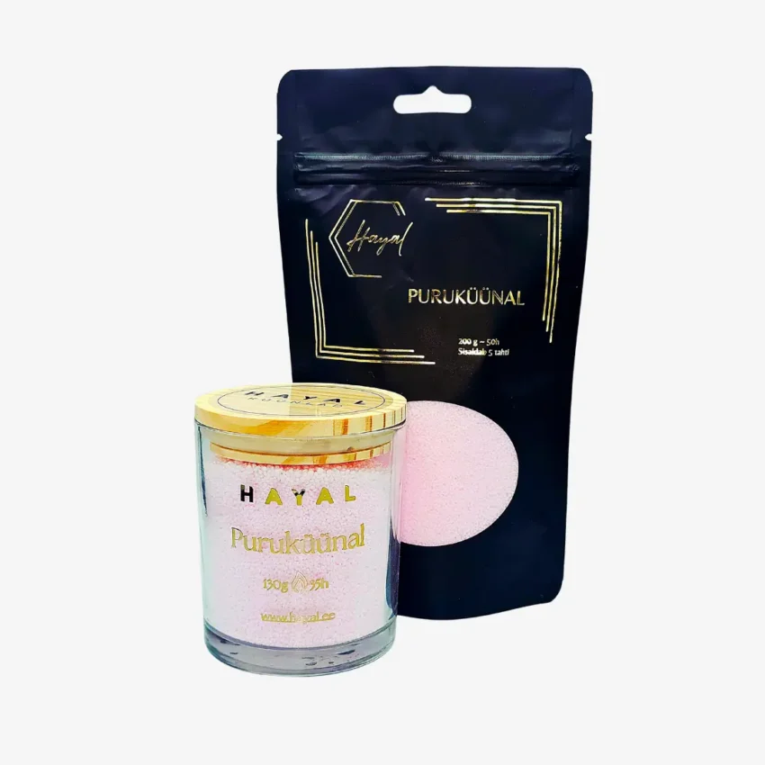 puruküünal klaasis + 200g täitepakk Beebi Roosa puruküünal klaasis + 200g täitepakk Beebi Roosa