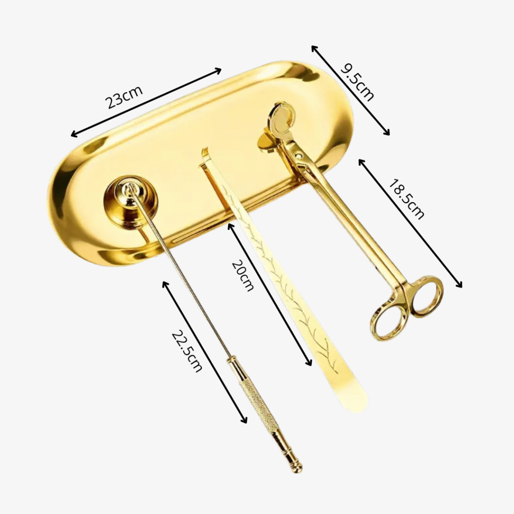 küünalde tööriistakomplekt kuldne Küünlatarvikute komplekt Kuldne